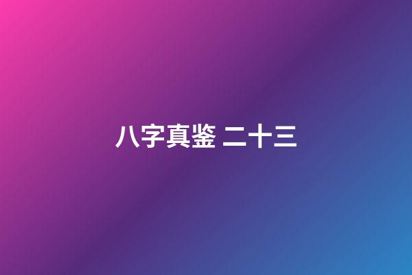 八字真鉴 二十三